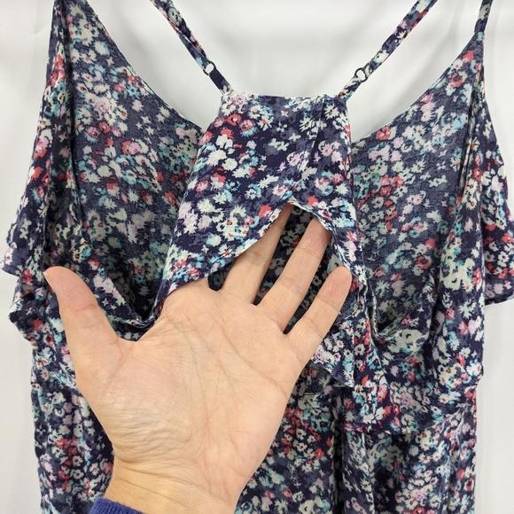 *Sold*AMERICAN EAGLE Floral Ruffle Racerback Tank Top - Picture 7 of 8